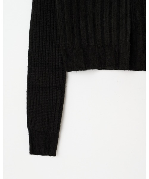 BEEDEN（ビーデン）の「TUCK DESIGN V NECK KNIT C/D（カーディガン/ボレロ・レディース・ブラック/グレー・FREE）」の11枚目の写真