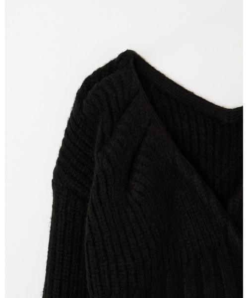 BEEDEN（ビーデン）の「TUCK DESIGN V NECK KNIT C/D（カーディガン/ボレロ・レディース・ブラック/グレー・FREE）」の12枚目の写真
