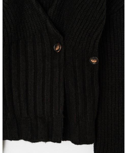 BEEDEN（ビーデン）の「TUCK DESIGN V NECK KNIT C/D（カーディガン/ボレロ・レディース・ブラック/グレー・FREE）」の13枚目の写真