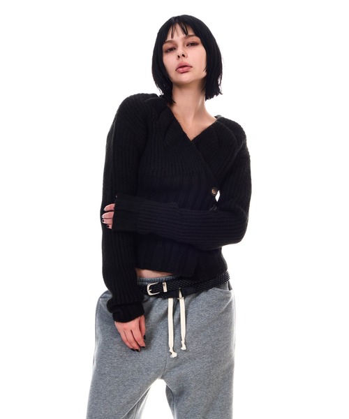 BEEDEN（ビーデン）の「TUCK DESIGN V NECK KNIT C/D（カーディガン/ボレロ・レディース・ブラック/グレー・FREE）」の20枚目の写真