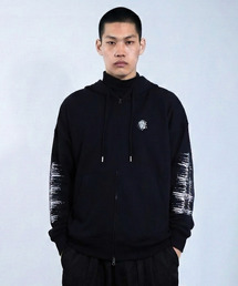 JUSTHANG（ジャストハング）の「ヘンズオブアイズ フードジップアップ [ブラック]（パーカー）」