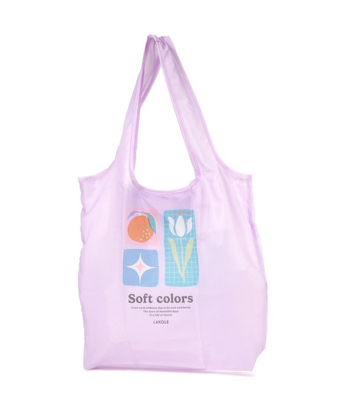 LAKOLE（ラコレ）の「【入園入学にも】[FRUITS AND BLOOM]エコバッグ / 611201（エコバッグ/サブバッグ・レディース・ライトグリーン/イエロー/パープル/ライトブルー・FREE）」の7枚目の写真