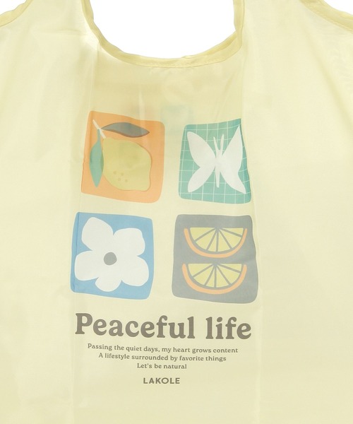 LAKOLE（ラコレ）の「【入園入学にも】[FRUITS AND BLOOM]エコバッグ / 611201（エコバッグ/サブバッグ・レディース・ライトグリーン/イエロー/パープル/ライトブルー・FREE）」の13枚目の写真