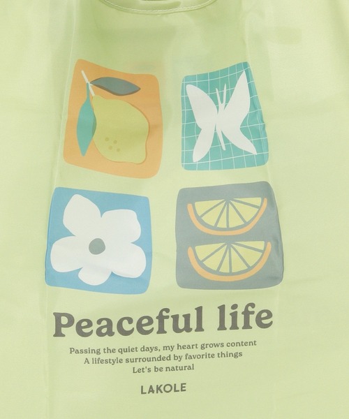 LAKOLE（ラコレ）の「【入園入学にも】[FRUITS AND BLOOM]エコバッグ / 611201（エコバッグ/サブバッグ・レディース・ライトグリーン/イエロー/パープル/ライトブルー・FREE）」の15枚目の写真