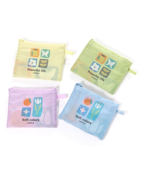 LAKOLE（ラコレ）の「【入園入学にも】[FRUITS AND BLOOM]エコバッグ / 611201（エコバッグ/サブバッグ・レディース・ライトグリーン/イエロー/パープル/ライトブルー・FREE）」の20枚目の写真