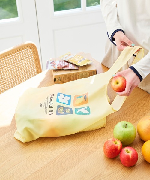 LAKOLE（ラコレ）の「【入園入学にも】[FRUITS AND BLOOM]エコバッグ / 611201（エコバッグ/サブバッグ・レディース・ライトグリーン/イエロー/パープル/ライトブルー・FREE）」の22枚目の写真