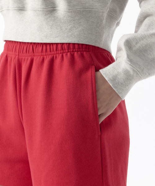 MUSINSA STANDARD WOMAN（ムシンサスタンダードウーマン）の「ウィメンズダブルニットスウェットショーツ[レッド]（その他パンツ・レディース・その他・LARGE/MEDIUM/SMALL/X-SMALL）」の4枚目の写真