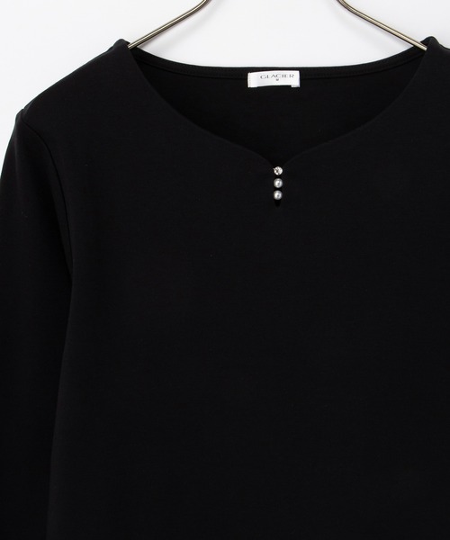 Honeys(ハニーズ)の「きれいめキーネックT(Tシャツ/カットソー・レディース・ホワイト/ラベンダー/グレイッシュベージュ/ブラック・L/LL/M/S)」の20枚目の写真