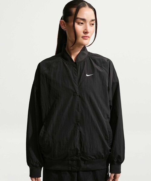 NIKE（ナイキ）の「ナイキ スポーツウェア ウィメンズ オーバーサイズド バーシティ ジャケット / Nike Sportswear Women's Oversized Varsity Jacket IF0333-010 Black（ブルゾン・レディース・ブラック・XL/L/S/XS/M）」の9枚目の写真