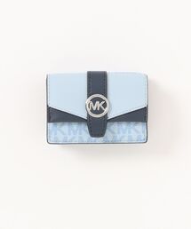 MICHAEL KORS トライフフォールド フラップウォレット レザー ブルー MICHAEL KORS（マイケルコース） 財布 MK FACET トライフォールド