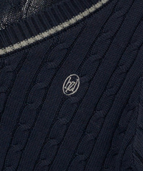 hazyl(ヘイジル)の「trad cable V cardigan / トラッドケーブルVカーディガン(カーディガン/ボレロ・レディース・ネイビー/レッド・フリー)」の19枚目の写真