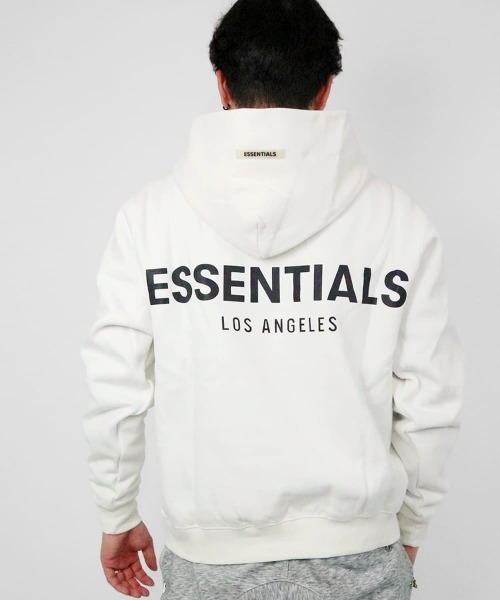［新品］ESSENTIALS フード付きパーカー ホワイト FOG ESSENTIALS｜エフオージーエッセンシャルズのパーカー（ホワイト