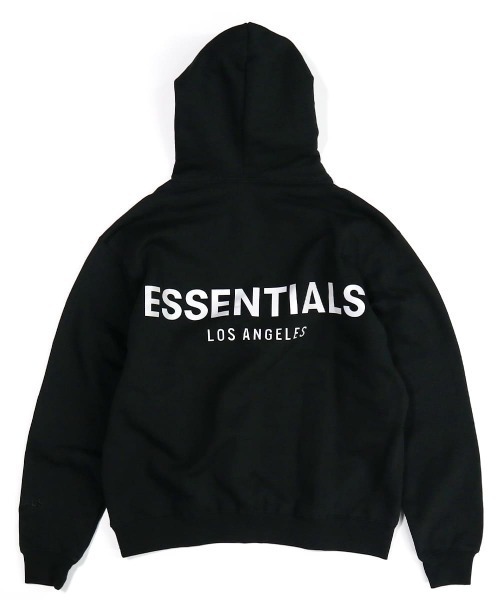 FOG ESSENTIALS(エフオージーエッセンシャルズ)の「(RS)【FOG ESSENTIALS LA LOGO SWEAT HOODIE】エッセンシャルズ バックロゴ パーカ(パーカー・メンズ・ブラック/ホワイト・MEDIUM/X-LARGE/X-SMALL/LARGE/SMALL)」の2枚目の写真