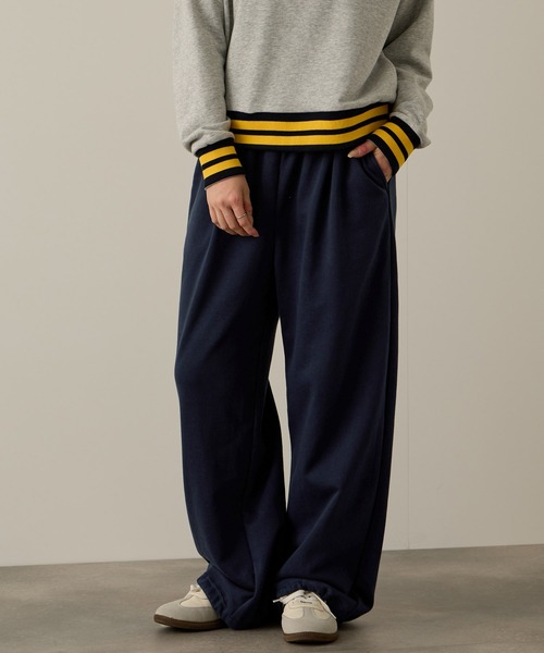 PERSON'S(パーソンズ)の「PERSON'S 別注 バックロゴ 裏毛 スウェットパンツ(スウェットパンツ・レディース・アッシュ/ネイビー・S/FREE)」の4枚目の写真