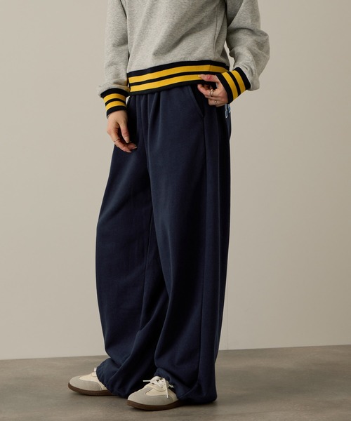 PERSON'S(パーソンズ)の「PERSON'S 別注 バックロゴ 裏毛 スウェットパンツ(スウェットパンツ・レディース・アッシュ/ネイビー・S/FREE)」の5枚目の写真