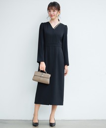 SAISON DE PAPILLON（セゾンドパピヨン）の「【大人気シリーズに新作登場!】レディース ワンピース カシュクール ギャザー きれいめ 通勤 卒業式 入学式（ワンピース）」