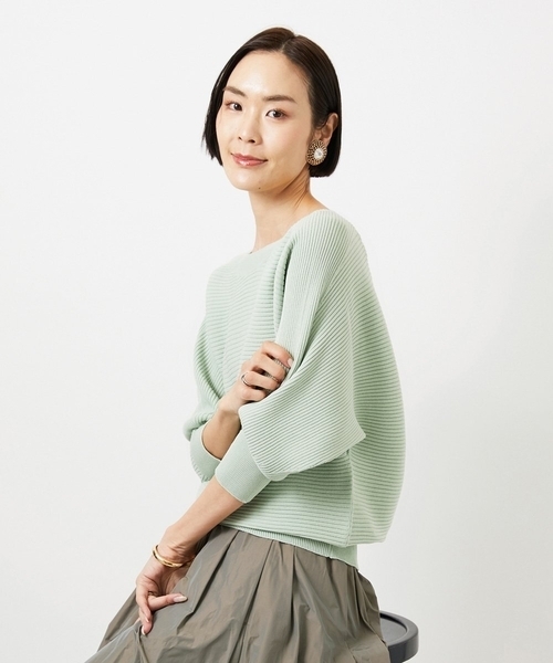 MICHEL KLEIN（ミッシェル・クラン）の「［定番人気］ホールガーメント(R)ドルマンスリーブニット（ニット/セーター・レディース・ミント/ライトピンク/ネイビー/アイボリー/ライトグレー/クリーム/ライラック/ベージュ・38）」の5枚目の写真