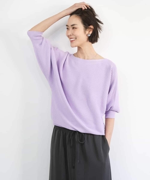 MICHEL KLEIN（ミッシェル・クラン）の「［定番人気］ホールガーメント(R)ドルマンスリーブニット（ニット/セーター・レディース・ミント/ライトピンク/ネイビー/アイボリー/ライトグレー/クリーム/ライラック/ベージュ・38）」の10枚目の写真