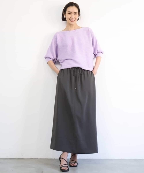 MICHEL KLEIN（ミッシェル・クラン）の「［定番人気］ホールガーメント(R)ドルマンスリーブニット（ニット/セーター・レディース・ミント/ライトピンク/ネイビー/アイボリー/ライトグレー/クリーム/ライラック/ベージュ・38）」の12枚目の写真