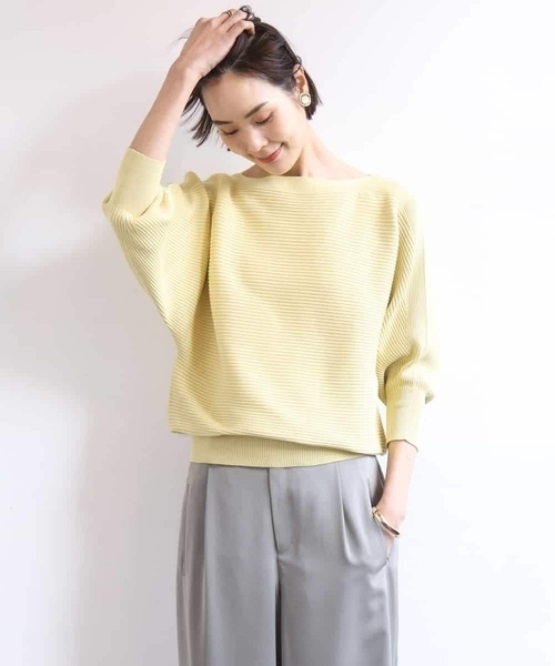 MICHEL KLEIN（ミッシェル・クラン）の「［定番人気］ホールガーメント(R)ドルマンスリーブニット（ニット/セーター・レディース・ミント/ライトピンク/ネイビー/アイボリー/ライトグレー/クリーム/ライラック/ベージュ・38）」の14枚目の写真