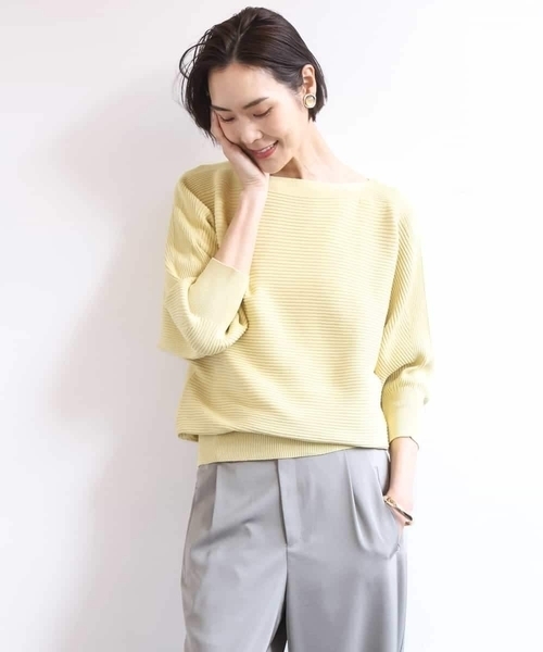MICHEL KLEIN（ミッシェル・クラン）の「［定番人気］ホールガーメント(R)ドルマンスリーブニット（ニット/セーター・レディース・ミント/ライトピンク/ネイビー/アイボリー/ライトグレー/クリーム/ライラック/ベージュ・38）」の15枚目の写真