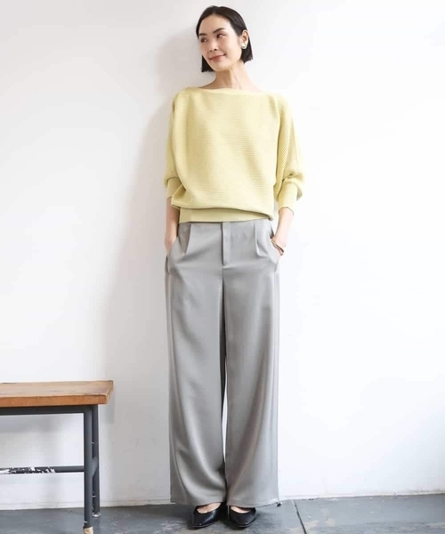 MICHEL KLEIN（ミッシェル・クラン）の「［定番人気］ホールガーメント(R)ドルマンスリーブニット（ニット/セーター・レディース・ミント/ライトピンク/ネイビー/アイボリー/ライトグレー/クリーム/ライラック/ベージュ・38）」の16枚目の写真