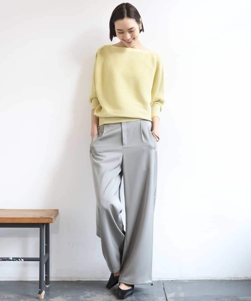MICHEL KLEIN（ミッシェル・クラン）の「［定番人気］ホールガーメント(R)ドルマンスリーブニット（ニット/セーター・レディース・ミント/ライトピンク/ネイビー/アイボリー/ライトグレー/クリーム/ライラック/ベージュ・38）」の17枚目の写真