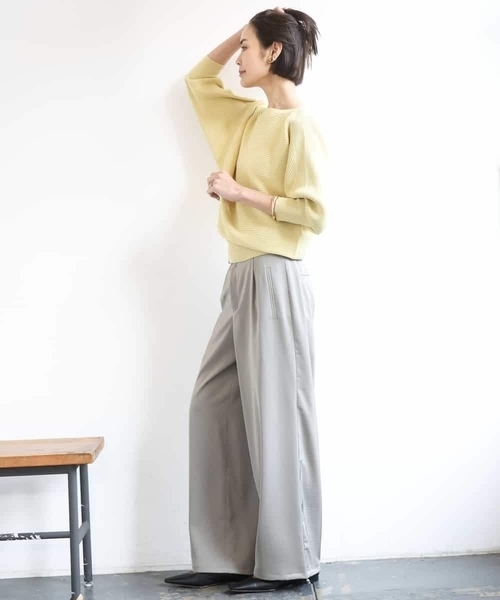 MICHEL KLEIN（ミッシェル・クラン）の「［定番人気］ホールガーメント(R)ドルマンスリーブニット（ニット/セーター・レディース・ミント/ライトピンク/ネイビー/アイボリー/ライトグレー/クリーム/ライラック/ベージュ・38）」の19枚目の写真