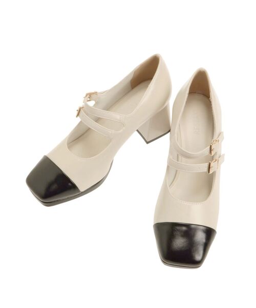 RESEXXY（リゼクシー）の「ダブルストラップメリージェーンパンプス（パンプス・レディース・ブラック/その他1・SMALL/MEDIUM/LARGE）」の4枚目の写真