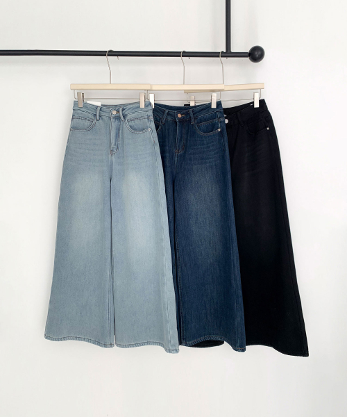 VASCARA（バスカラ）の「[Fleece-lined] Wide Denim Napping Pants (3colors)（デニムパンツ・レディース・ライトブルー/ダークブルー/ブラック・SMALL/MEDIUM/LARGE/X-LARGE）」の6枚目の写真