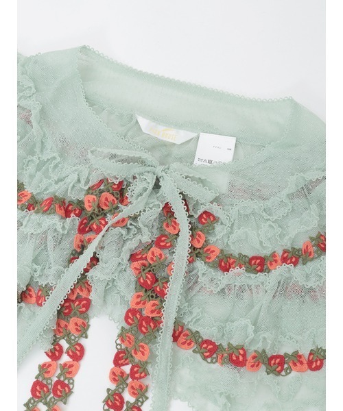 オリジナル苺ブレードレース使いドットチュールケープ（ストール