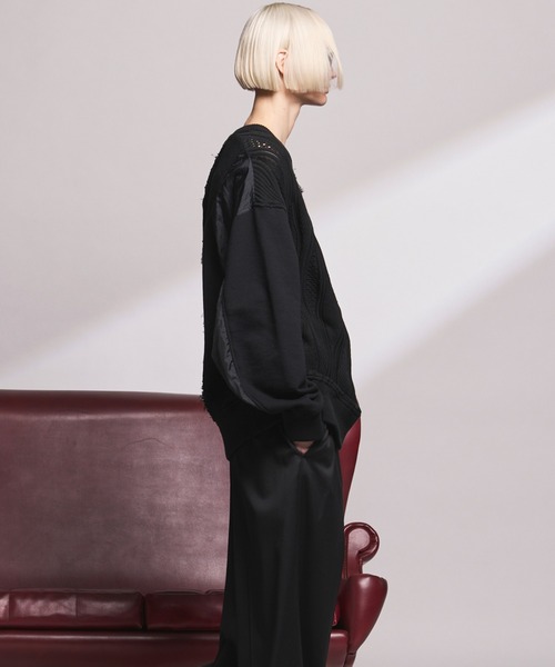 MAISON SPECIAL(メゾンスペシャル)の「《UNISEX》Different Material Docking Prime-Over 3D Knit Pullover/異素材ドッキングプライムオーバー3Dニットプルオーバー【MAISON SPECIAL/メゾンスペシャル】(ニット/セーター・メンズ・その他1/ブラック・2/1/0)」の11枚目の写真