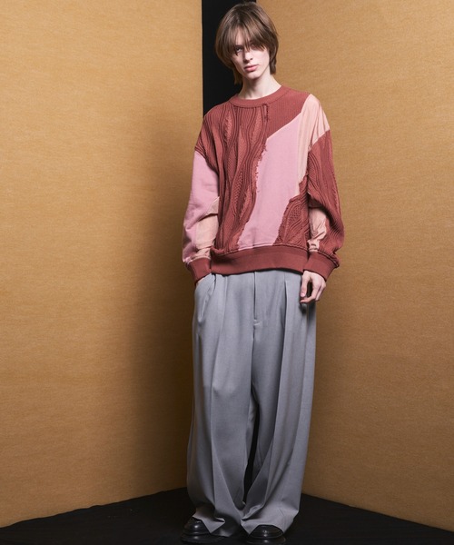 MAISON SPECIAL(メゾンスペシャル)の「《UNISEX》Different Material Docking Prime-Over 3D Knit Pullover/異素材ドッキングプライムオーバー3Dニットプルオーバー【MAISON SPECIAL/メゾンスペシャル】(ニット/セーター・メンズ・その他1/ブラック・2/1/0)」の9枚目の写真