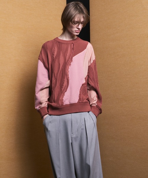 MAISON SPECIAL(メゾンスペシャル)の「《UNISEX》Different Material Docking Prime-Over 3D Knit Pullover/異素材ドッキングプライムオーバー3Dニットプルオーバー【MAISON SPECIAL/メゾンスペシャル】(ニット/セーター・メンズ・その他1/ブラック・2/1/0)」の13枚目の写真
