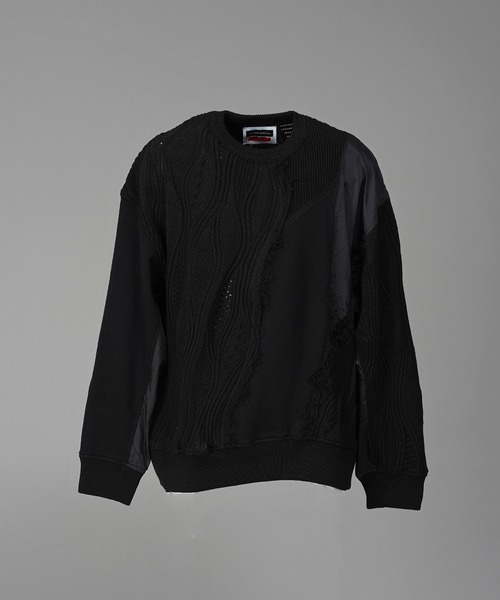 MAISON SPECIAL(メゾンスペシャル)の「《UNISEX》Different Material Docking Prime-Over 3D Knit Pullover/異素材ドッキングプライムオーバー3Dニットプルオーバー【MAISON SPECIAL/メゾンスペシャル】(ニット/セーター・メンズ・その他1/ブラック・2/1/0)」の14枚目の写真