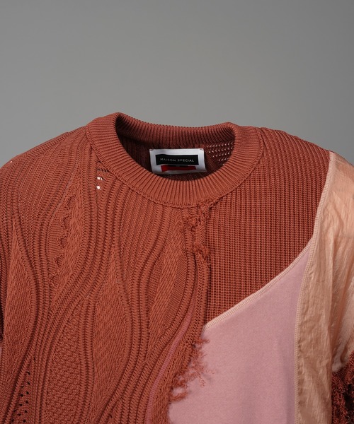 MAISON SPECIAL(メゾンスペシャル)の「《UNISEX》Different Material Docking Prime-Over 3D Knit Pullover/異素材ドッキングプライムオーバー3Dニットプルオーバー【MAISON SPECIAL/メゾンスペシャル】(ニット/セーター・メンズ・その他1/ブラック・2/1/0)」の18枚目の写真