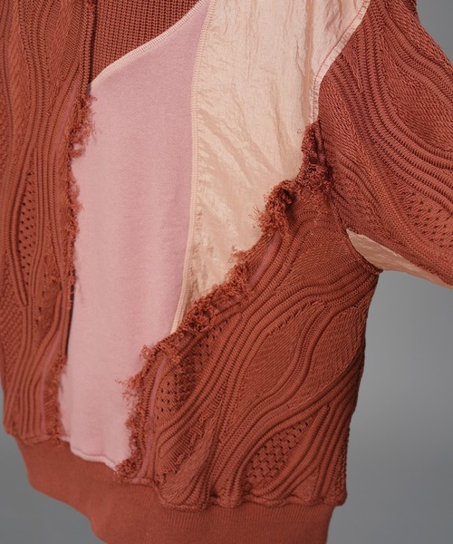 MAISON SPECIAL(メゾンスペシャル)の「《UNISEX》Different Material Docking Prime-Over 3D Knit Pullover/異素材ドッキングプライムオーバー3Dニットプルオーバー【MAISON SPECIAL/メゾンスペシャル】(ニット/セーター・メンズ・その他1/ブラック・2/1/0)」の20枚目の写真