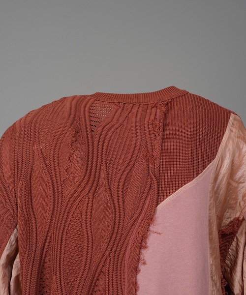 MAISON SPECIAL(メゾンスペシャル)の「《UNISEX》Different Material Docking Prime-Over 3D Knit Pullover/異素材ドッキングプライムオーバー3Dニットプルオーバー【MAISON SPECIAL/メゾンスペシャル】(ニット/セーター・メンズ・その他1/ブラック・2/1/0)」の22枚目の写真