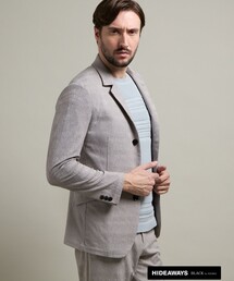 HIDEAWAYS NICOLE | 【HIDEAWAYS BLACK】ブリスタージャカードランダムストライプジャケット(テーラードジャケット)