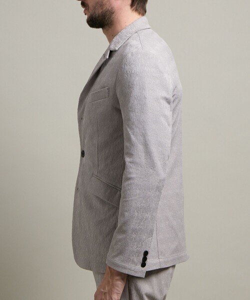 HIDEAWAYS NICOLE（ハイダウェイニコル）の「【HIDEAWAYS BLACK】ブリスタージャカードランダムストライプジャケット（テーラードジャケット・メンズ・ブルー/ブラック/ライトグレー・M/L/XL）」の7枚目の写真