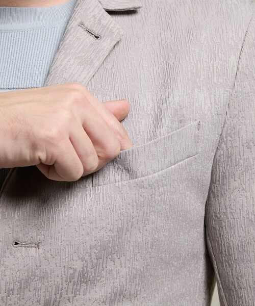 HIDEAWAYS NICOLE（ハイダウェイニコル）の「【HIDEAWAYS BLACK】ブリスタージャカードランダムストライプジャケット（テーラードジャケット・メンズ・ブルー/ブラック/ライトグレー・M/L/XL）」の10枚目の写真