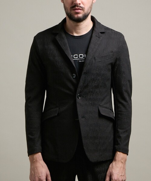 HIDEAWAYS NICOLE（ハイダウェイニコル）の「【HIDEAWAYS BLACK】ブリスタージャカードランダムストライプジャケット（テーラードジャケット・メンズ・ブルー/ブラック/ライトグレー・M/L/XL）」の18枚目の写真