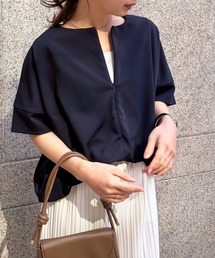 RANAN（ラナン）の「ハーフジップコクーンブラウス【接触冷感・UV対策・吸水速乾・抗菌防臭】（シャツ/ブラウス）」