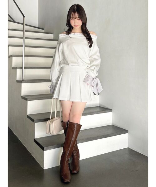 dazzlin(ダズリン)の「フリルドッキングカットプルオーバー(Tシャツ/カットソー・レディース・ネイビー/グレー/オフホワイト・FREE)」の9枚目の写真