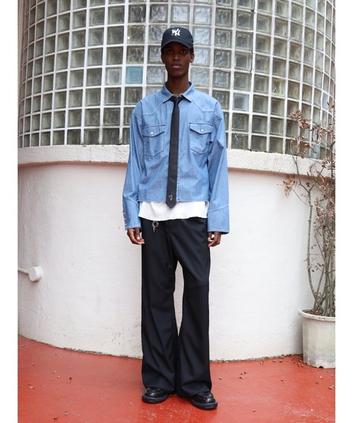 CONZ(コンズ)の「FLARE PANTS(スラックス・メンズ・ブラック/グレー・1/2)」の10枚目の写真