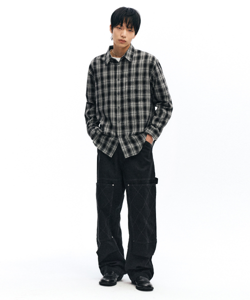 INTEMPOMOOD(インテンポムード)の「ブリーズシアサーカーチェックシャツ_ブラック(シャツ/ブラウス・メンズ・ブラック・MEDIUM/LARGE)」の10枚目の写真