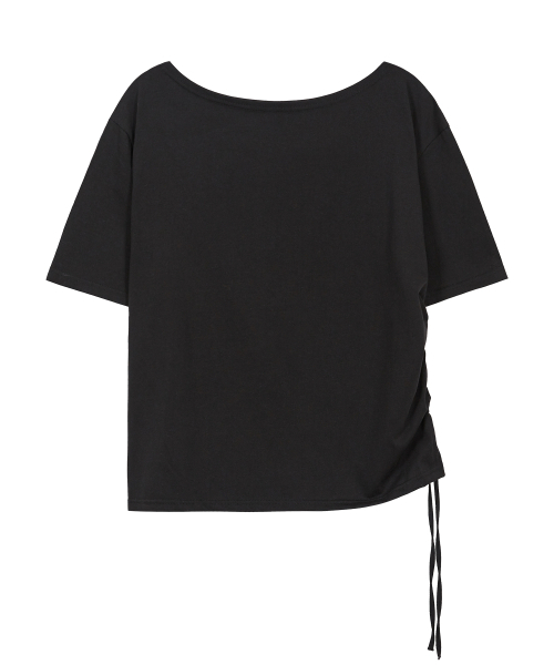 ILLIGO(イリゴ)の「リボンシャーリングオフショルダーティーシャツブラック(Tシャツ/カットソー・レディース・その他・ONE SIZE)」の5枚目の写真