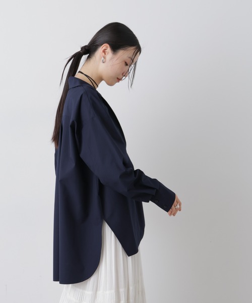 NANO universe（ナノユニバース）の「ディープVスキッパープルオーバーシャツ（シャツ/ブラウス・レディース・ブルー/ホワイト/ダークネイビー・FREE）」の14枚目の写真