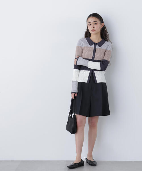 N.(N. Natural Beauty Basic)(エヌエヌナチュラルビューティーベーシック)の「マルチカラーニットカーディガン(カーディガン/ボレロ・レディース・ネイビー/ピンク/グレー・フリ-)」の15枚目の写真