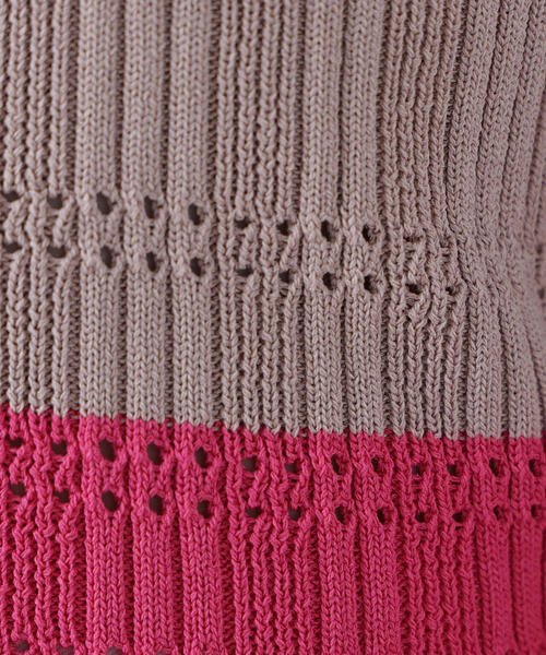 N.(N. Natural Beauty Basic)(エヌエヌナチュラルビューティーベーシック)の「マルチカラーニットカーディガン(カーディガン/ボレロ・レディース・ネイビー/ピンク/グレー・フリ-)」の4枚目の写真